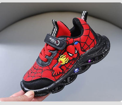 Popular Design Led Lighting Shoes Spring/autumn Baby Boys Sports Casual Shoes Fashion New Style Spider Man Children's Sneakers