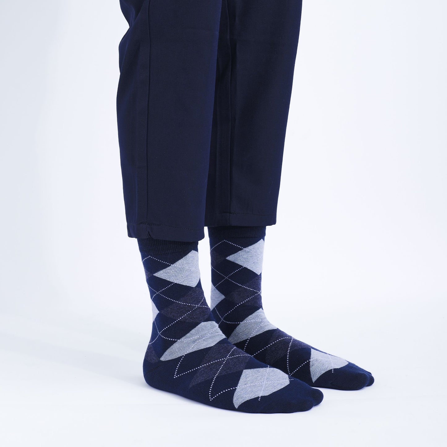 5 Pairs Mens Dress Socks Plus large Size?High Quality Combed Cotton Crew Socks?Black Cool Argyle Breathable Casual Socks for men