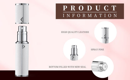 Louischanzl Premium PU leather Sprayer Suitable for Boarding Tight Sealing Travel Perfume Spray 5ml Perfume Atomizer  Bottle