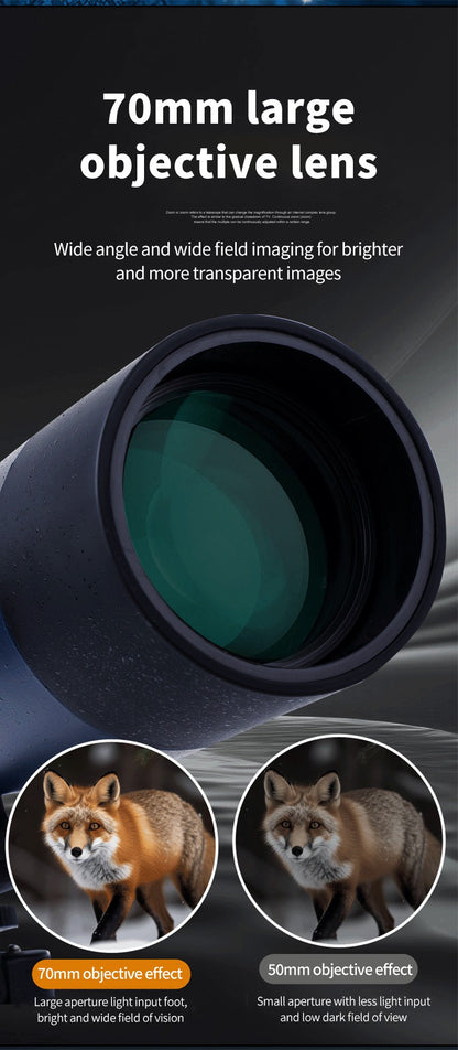 Luneta Monocular com Zoom 25-75x70 Prisma BAK4 À Prova d'Água para Tiro Esportivo Observação de Pássaros Acampamento ao Ar Livre Caça