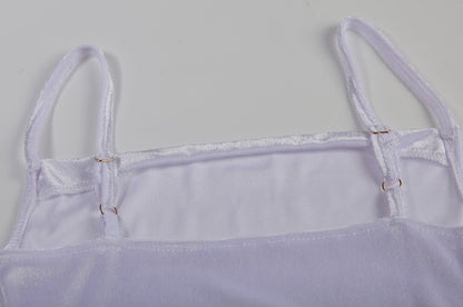 Velvet Swing Collar Sleeveless Slip Sexy Slit Maxi Dress 2024 New Fashion Evening Party Women Elegant Streetwear Y2K