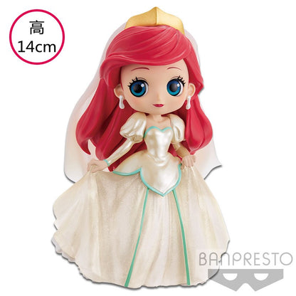 Bandai Disney A Pequena Sereia Anime Qposket Personagens Ariel Linha Glitter Boneco de Ação Modelo Colecionável Brinquedos Presente de Aniversário