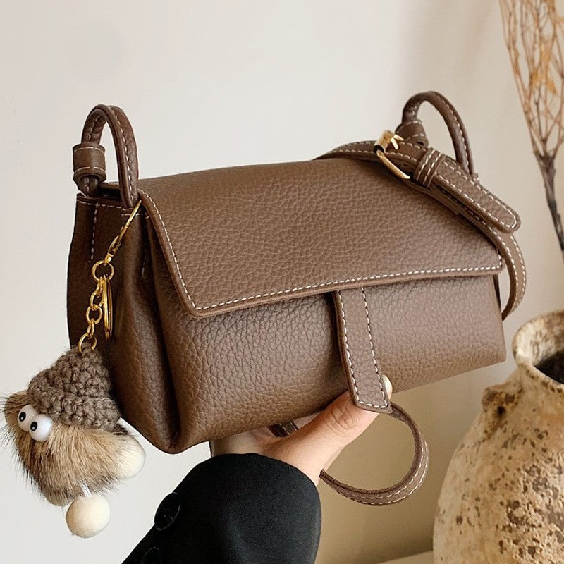 New Retro Pillow Bag Simple Solid Color Versatile Personality Single Shoulder Crossbody Bag Fashionable Niche Women's Bag