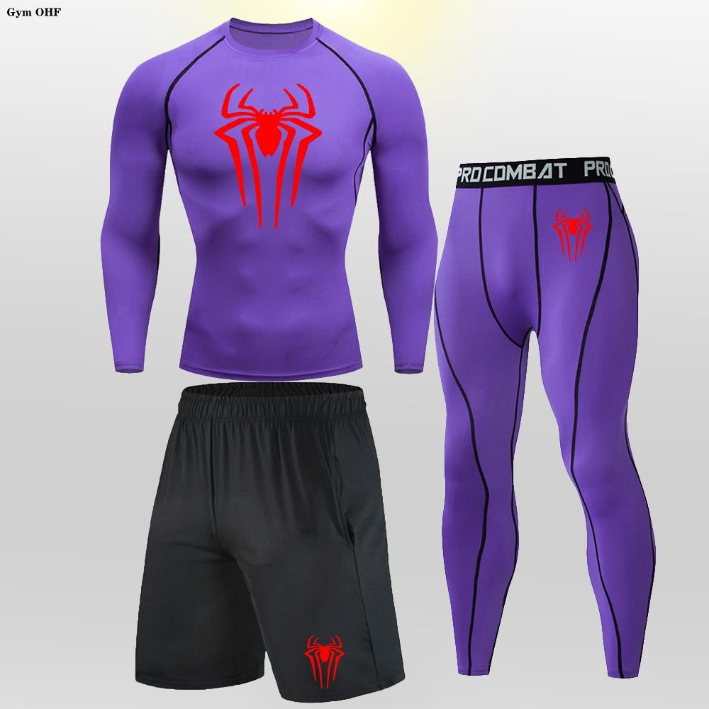 Thermal Man Underwear Set Spi/Der Compression T Shirt Leggings Yoga Sets Fitness