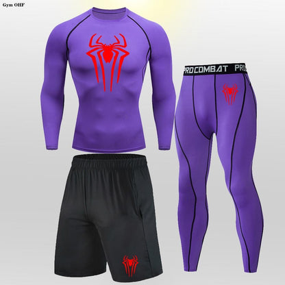 Thermal Man Underwear Set Spi/Der Compression T Shirt Leggings Yoga Sets Fitness