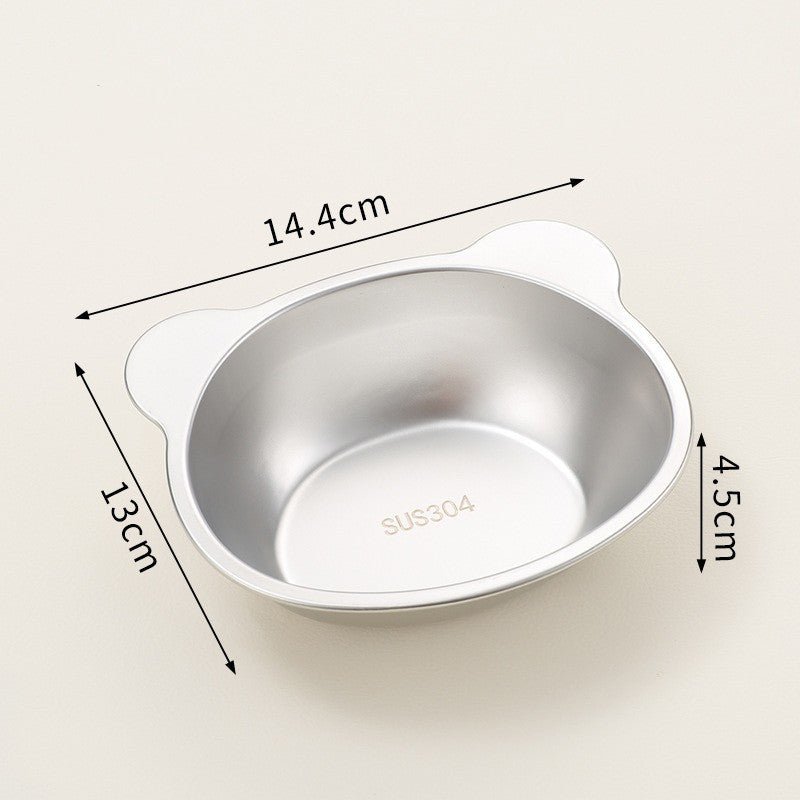 Tigelas Elevadas Estáveis para Gatos, Tigelas Elevadas para Cães com Proteção de Pescoço a 15°, Tigela de Comida para Gatos Inquebrável de Aço Inoxidável 304 para Filhotes e Gatos