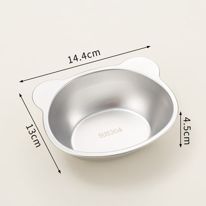 Tigelas Elevadas Estáveis para Gatos, Tigelas Elevadas para Cães com Proteção de Pescoço a 15°, Tigela de Comida para Gatos Inquebrável de Aço Inoxidável 304 para Filhotes e Gatos