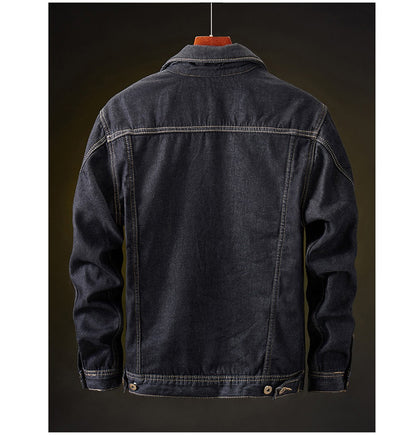 Winter Men's Denim Jackets Fashion Men Retro Streetwear Punk Motorcycle Cowboy Coats Man Lapel Fleece Warm Jean Jacket Clothing