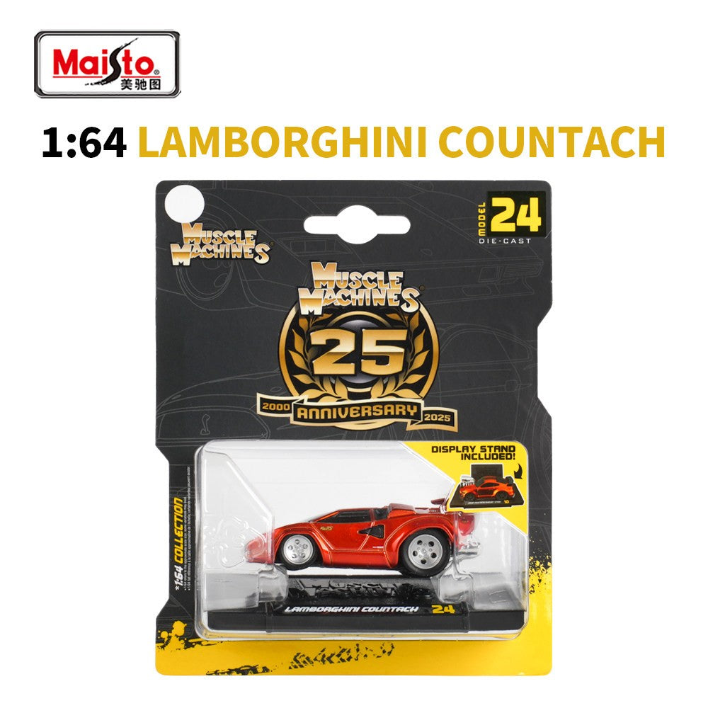 Maisto Escala 1:64 2025 Ferrari F40 Porsche AE86 Mustang Muscle Car Modelo Estático Brinquedo Colecionável