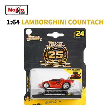 Maisto Escala 1:64 2025 Ferrari F40 Porsche AE86 Mustang Muscle Car Modelo Estático Brinquedo Colecionável