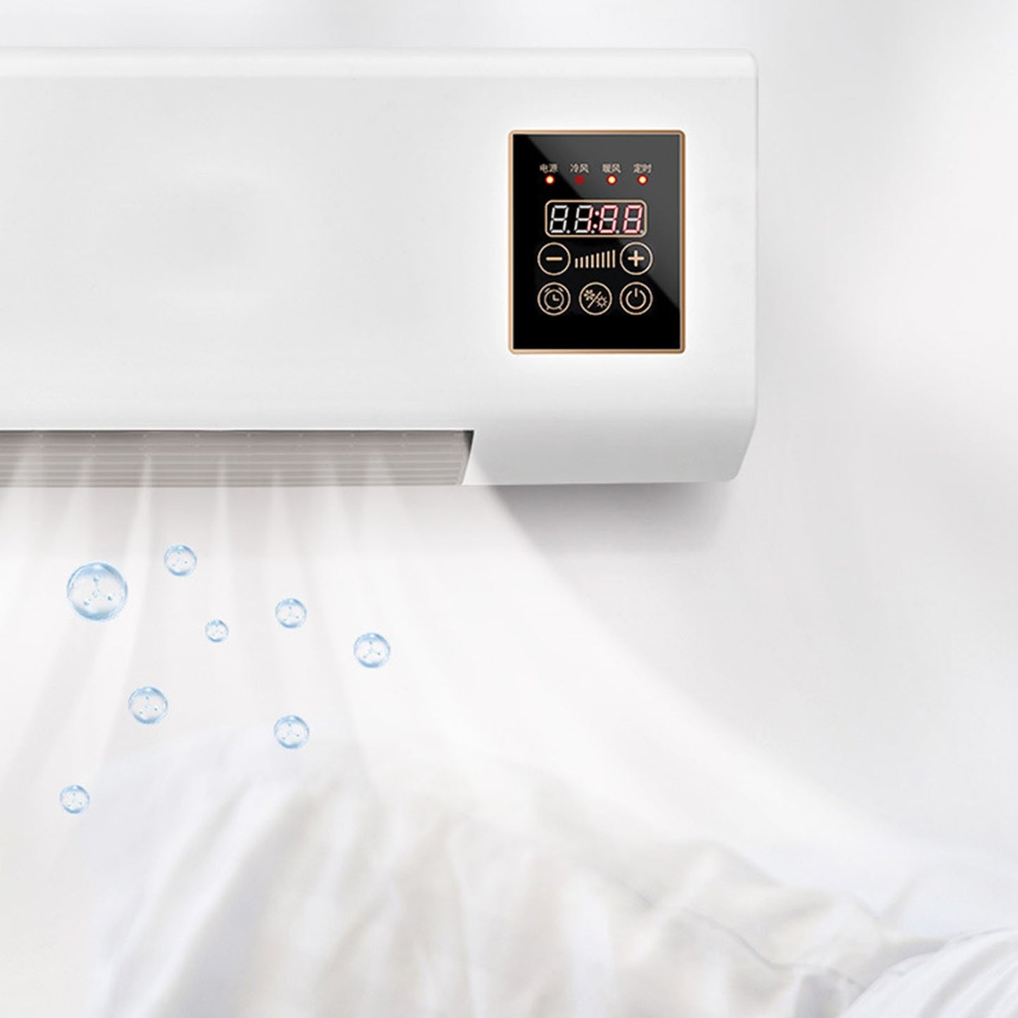 Ar Condicionado 2 em 1 1800W Quente Frio Uso Duplo Portátil de Parede com Controle Remoto para Casa Quarto