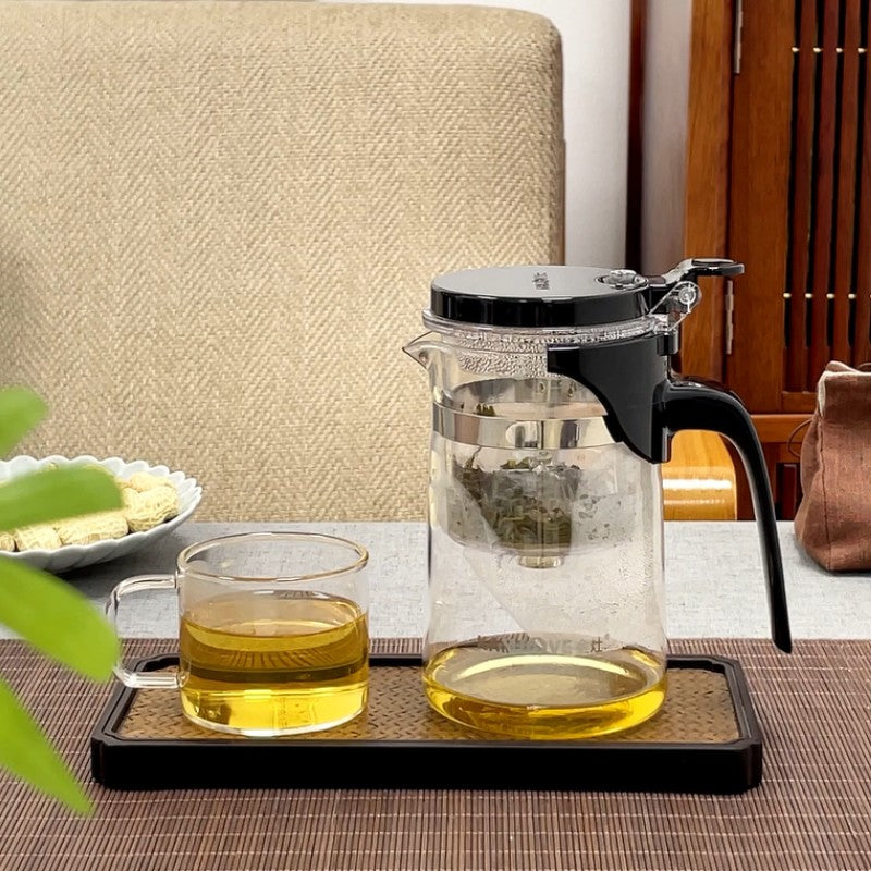 Bule de Chá de Vidro Resistente ao Calor KAMJOVE 400-900ML com Filtro de Um Toque para infusões Chaleira, Bule de Chá de Vidro com Separação