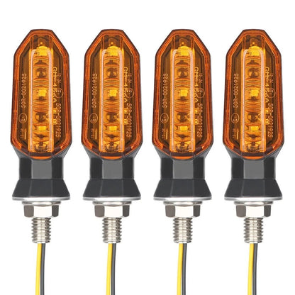 BLALION 2PCS Motorcycle Turn Signal LED Headlight Amber Flashing Light Blinker 12V 3 LED Waterproof Tail Light for ATV UTV Scoot