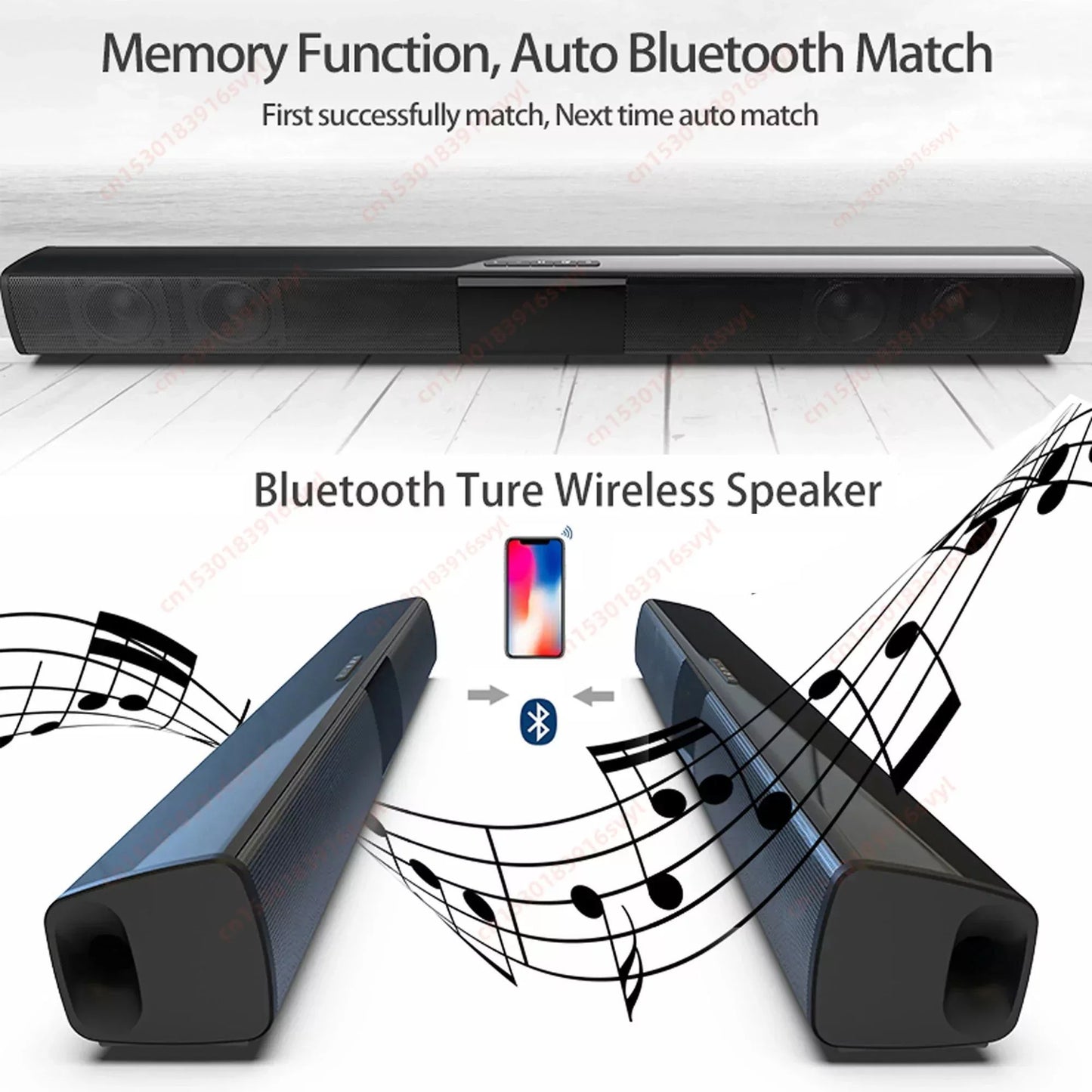 Poderoso Alto-falante Bluetooth Sem Fio para Home Theater Computador TV Carro Soundbar Subwoofer com Graves Fortes Rádio caixa de som