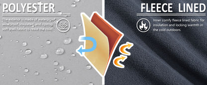 KEFITEVD Men's Winter Warm Snow Skiing Pants Waterproof Windproof Hunting Hiking Pants Trousers Outdoor Fleece Soft Shell Pants