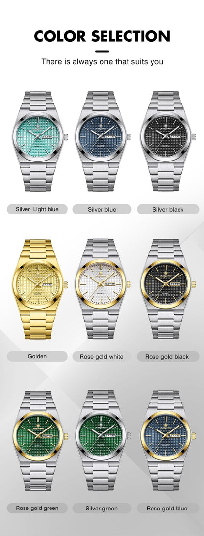 PAAZOMU Relógio Masculino de Luxo Original Moda Luminoso À Prova D'água Cronógrafo Data Relógio Masculino Couro Quartzo Relógios Masculinos Reloj