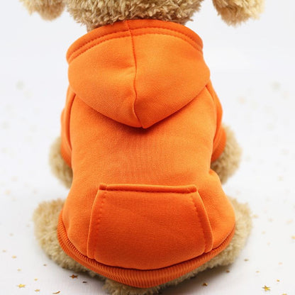 Roupas de Cachorro Fashion Outono e Inverno Roupas para Pequenos Pets Espessamento Quente Cor Sólida Moletom de Duas Pernas com Capuz Produtos Casuais para Pets