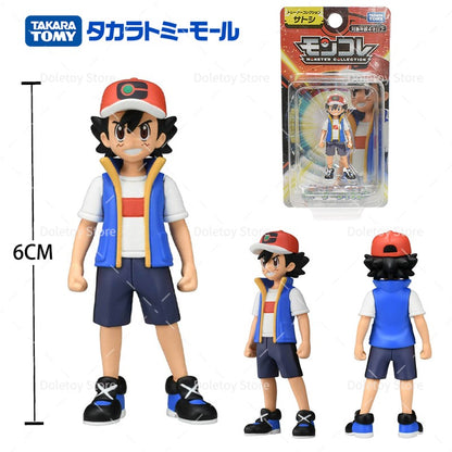 TOMY Pokémon Boneco Treinador Friede Ash Ketchum Leon Liko Cynthia Takara Tomy Bonecos de Ação PVC Série Coleção Monstro Brinquedos