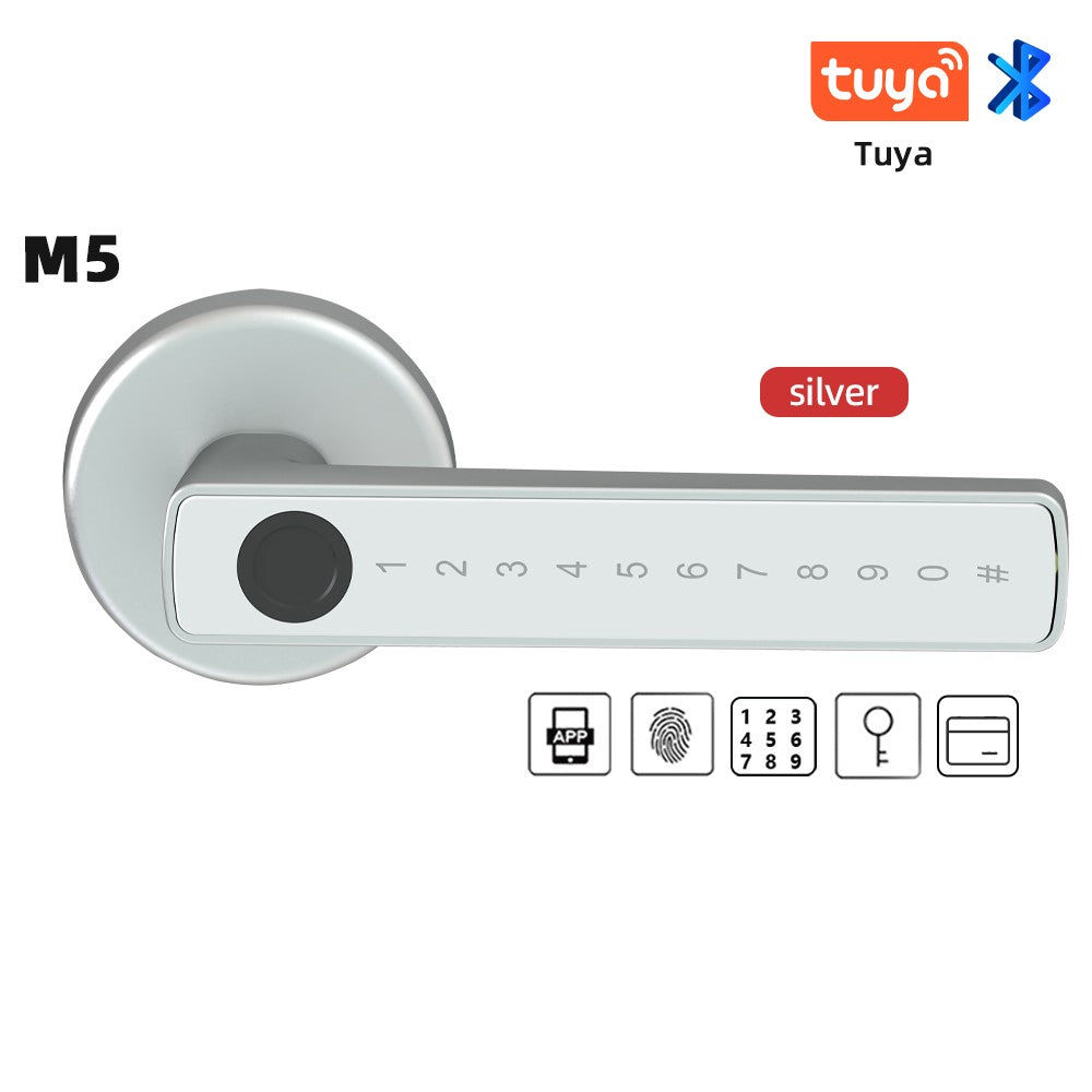 RAYKUBE M5 Tuya BLE Smart Fingerprint Door Lock Digital Electronic Lock with Password/Key/IC Card/ Smartlife/ Tuya APP Unlock