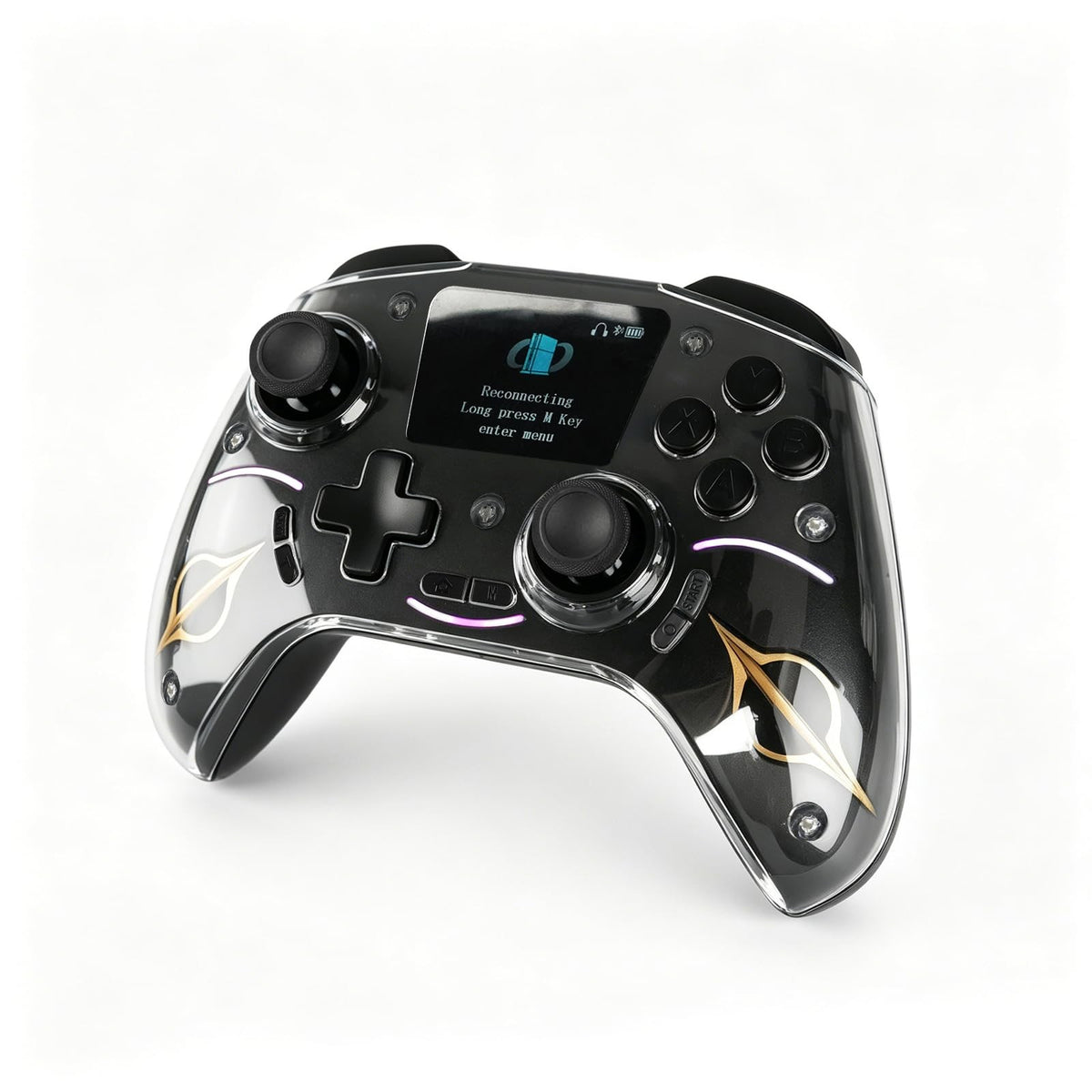 Smart Screen Wireless Game Controller, PS4 Gamepad with Display Hall Effect Joystick Trigger For IOS Andriod Table Steam Switch