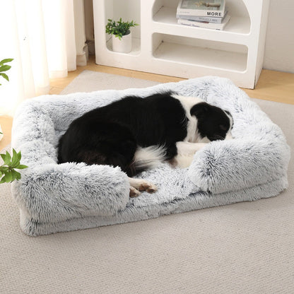 Ninho de Animais de Estimação Circular Longo de Pelúcia de Inverno, Cama para Cachorro, Cama para Gato, Almofada Macia para Animais de Estimação, Suprimentos para Animais de Estimação