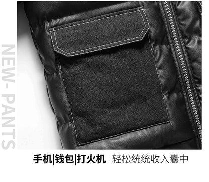 2024 Autumn/Winter New Men's Cowboy Coat Men's Youth Collar Jacket Men Single row Concealed Buckle Casual top big size