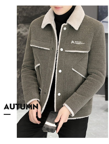 2023 Winter Men's Woolen Jacket Plus Velvet Padded Warm Trench Coat Fashion Casual Business Streetwear Overcoat Men Clothing