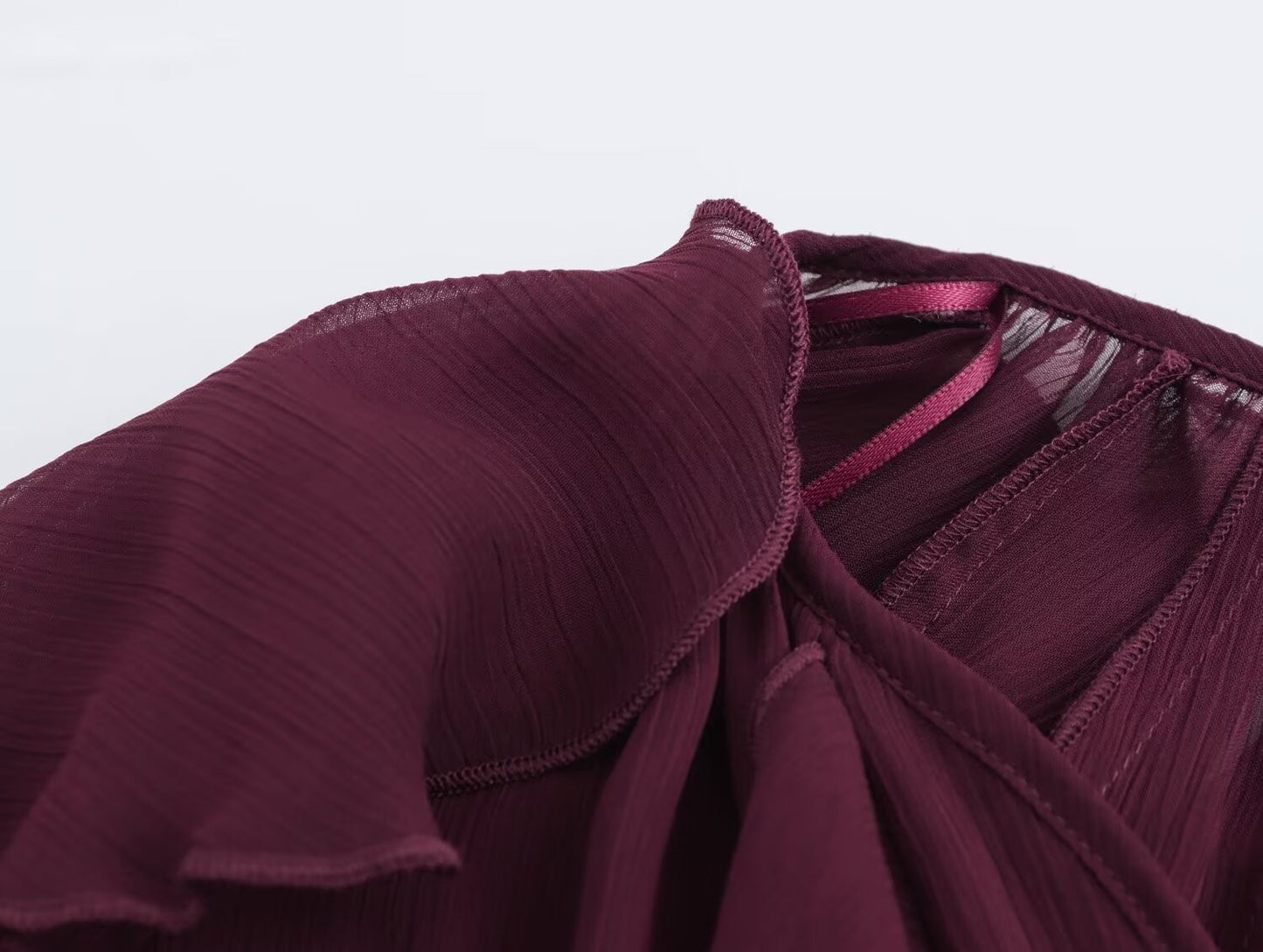 2025 Summer Chic Women's Elegant Loose Long Sleeve Layered Shirts Office Lady Vintage V-neck Translucent Tierred Ruffles Blouses