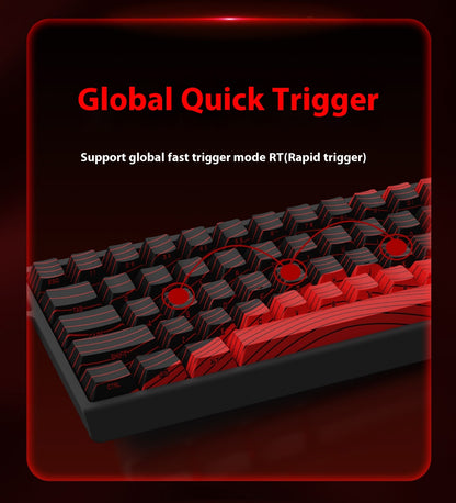 Teclado FGG Original MADLIONS Mad 60/68 HE E-sport com Switch Magnético 0.02 RT 8K HZ Com Fio RGB Hot Swap Latência 0.125ms Personalizado
