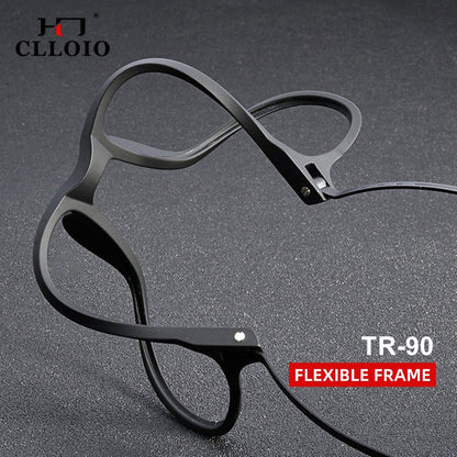 CLLOIO High Quality UltraLight Flexible Titanium Reading Glasses Anti Blue Light Myopia Glasses Prescription Progressive Eyewear