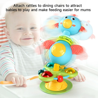 Baby High Chair Toy Rattles Set Fun Montessori Baby Dining Table Suction Cup Toys Early Development Fine Motor Skills Toy Gifts