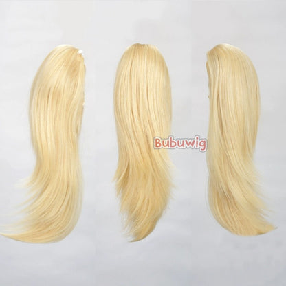 Bubuwig Cabelo Sintético 22 Cores 30cm Curto Liso Rabo de Cavalo Único Moda Anime Preto Vermelho Azul Perucas Cosplay Resistente ao Calor
