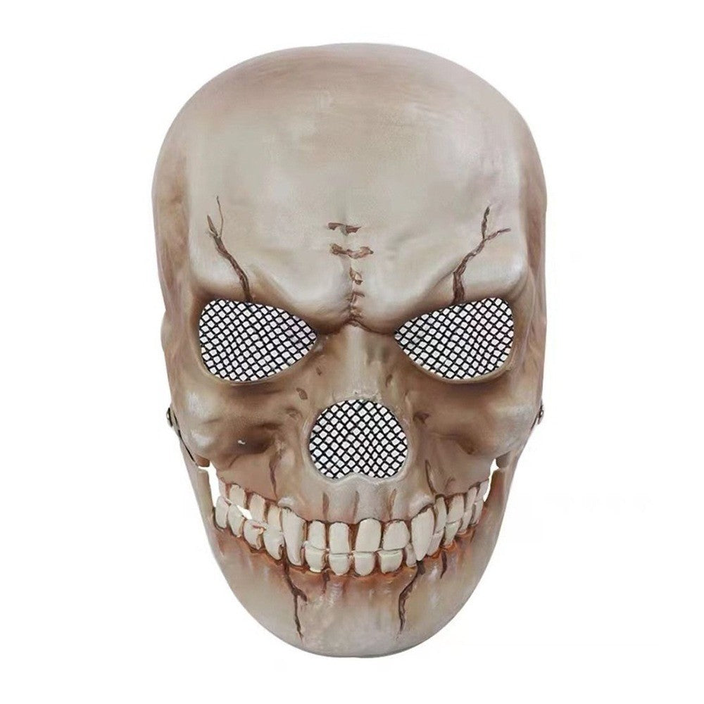 Bloody Effect Moving Mouth Skull Mask Realistic Full Face Halloween Skull Masks Funny Spooky Scary Skull Headgear for Women Men