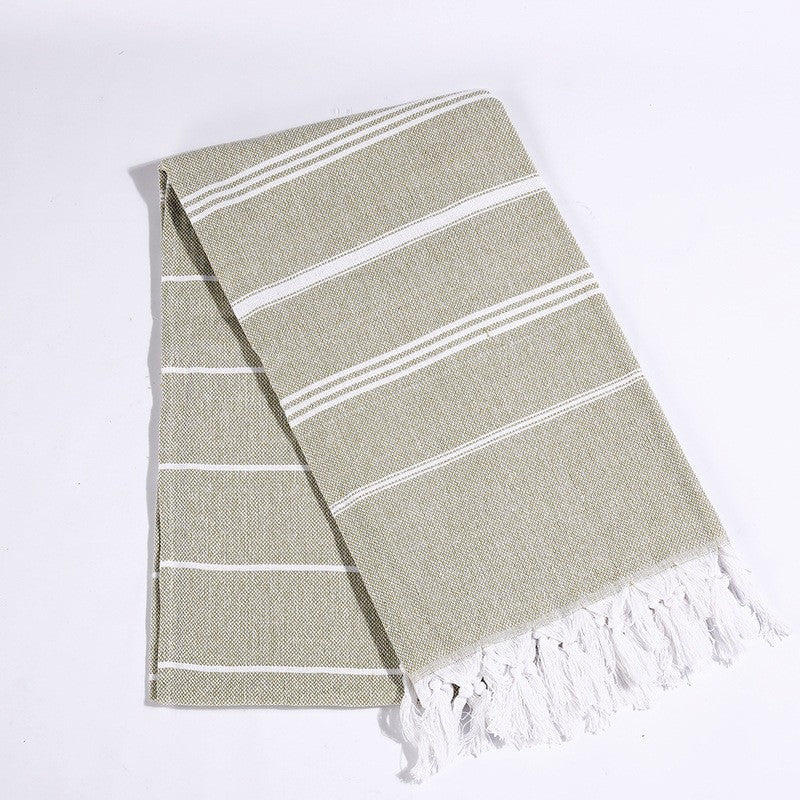 100X180cm oversized tassel Turkish cotton towel, blanket, suitable for bathing, beach,swimming pool, SPA, gym Striped bath towel