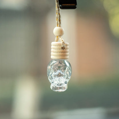 Car Skull Perfume Bottle Ornament Aromatherapy Essential Oil Bottle Hanging Auto Air Freshener Decoration Interior for Home