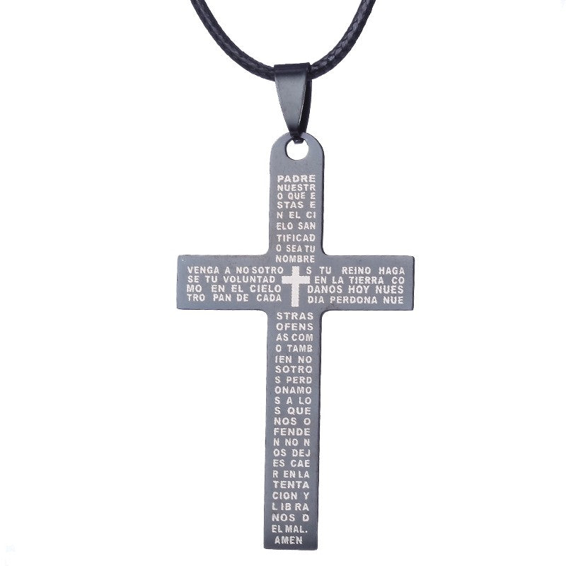 Colar de Bíblia ZRM Joias em Aço Inoxidável com Pingente de Cruz de Jesus para Homens e Mulheres Presentes