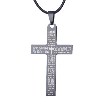 Colar de Bíblia ZRM Joias em Aço Inoxidável com Pingente de Cruz de Jesus para Homens e Mulheres Presentes