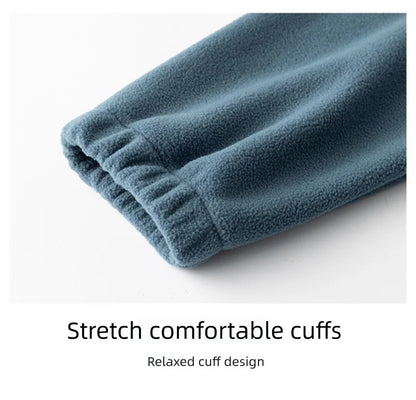 2025 New Style Stand Collar Sweater Half Zipper Pullover Long Sleeve Polar Fleece Men's Autumn And Winter Thick Base Warm