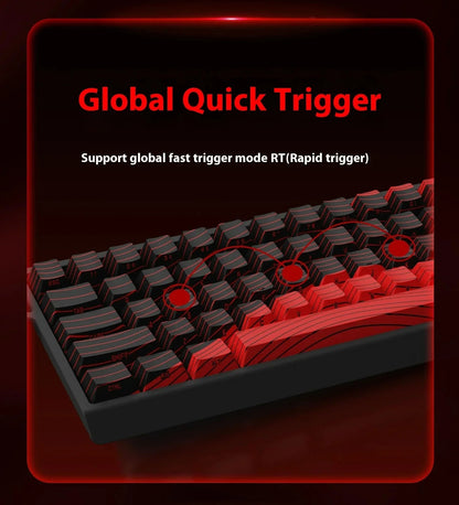 Teclado Gamer Switch Magnético MADLIONS MAD 60/68HE Com Fio Drive Web Custom 8K 61/68 Retorno RT Ajustável Hot Swap