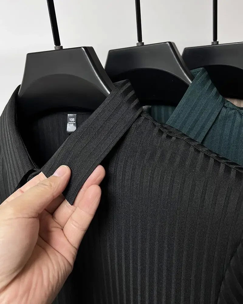 Men's Ice Silk Polo Shirt, Lapel, Hollow, Short-Sleeved, Breathable, Business Fashion T-Shirt, Men's Brand Clothing, Summer, New