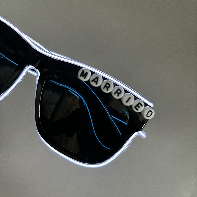 1PC Light Up LED Glasses Glow Sunglasses EL Wire Neon Glasses Glow in The Dark Party Supplies Neon Party Favors for Adults