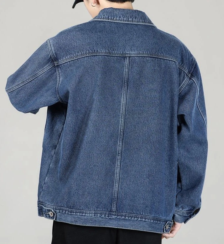 Jeans Coat for Men Padded Wool Denim Jackets Man with Sheep Wide Sleeves Black Warm Padding Original Cowboy New in Big Size G L