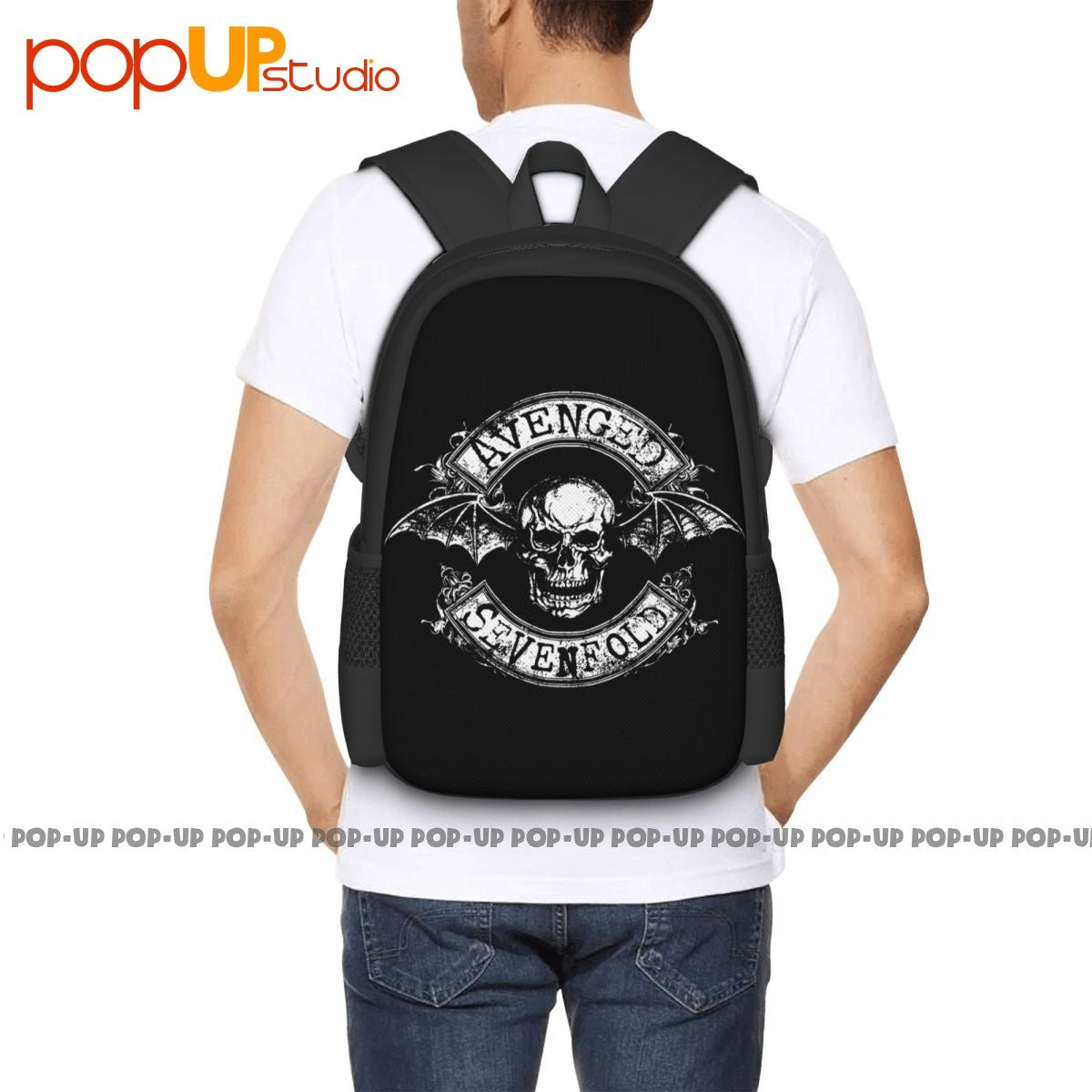 Mochila de grande capacidade Avenged Sevenfold Heavy Metal Estampa artística Estilo esportivo Mochilas de roupas