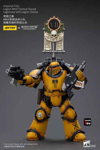 ?JOYTOY?Warhammer 40K Imperial Fists Mkll Legionários Táticos 4 Peças 1/18 Action Figure Brinquedo Colecionável