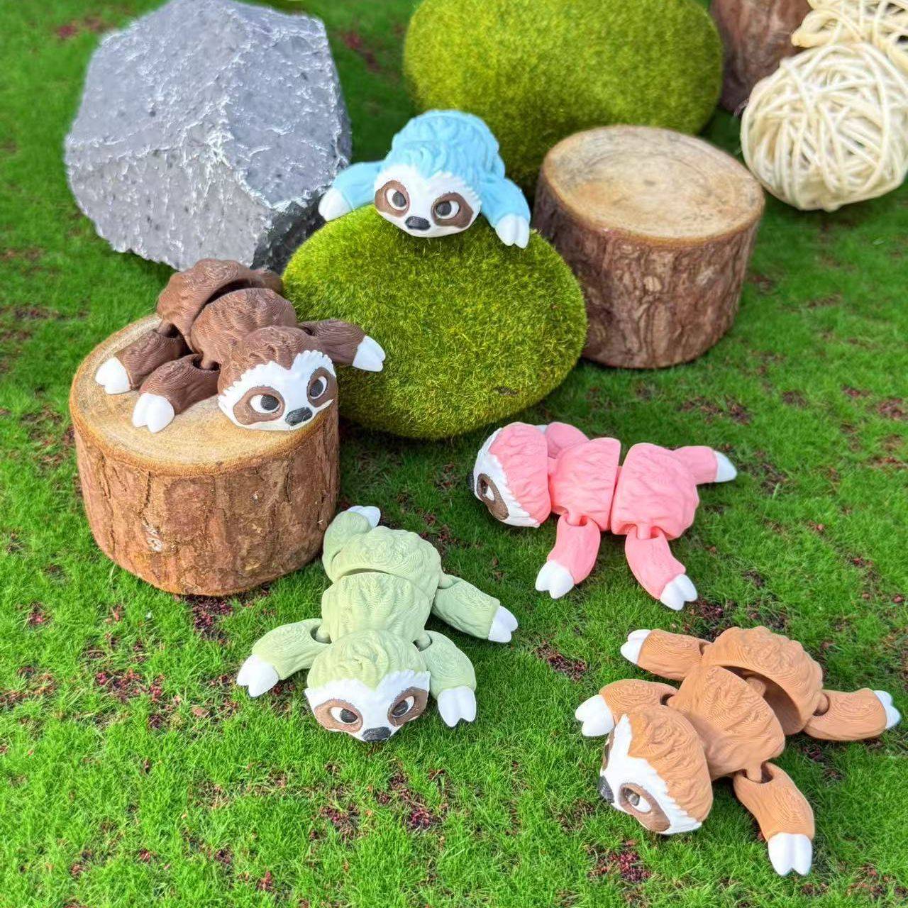 1/2/3 Pieces - 3D Printed Articulated Sloth and Koala Figurines, Indoor and Outdoor Desktop Decorations,  Christmas