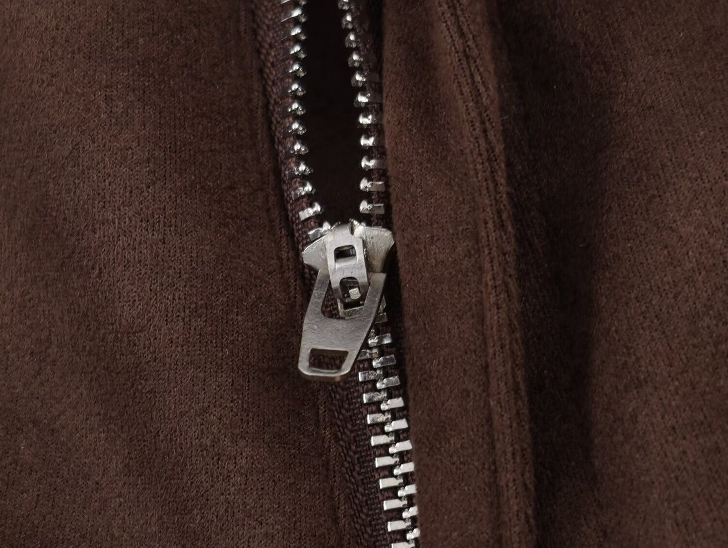 Die-Cut Hem Faux Suede Wide Leg Pants For Women Vintage Brown High Waist With Pockets Casual Loose Trousers