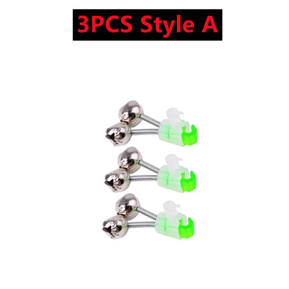 10-1PC Fishing Bite Alarms Fishing Rod Bells Tip Clip Bells Ring Green ABS Fishing Accessory Outdoor Pole Fish Bites Indicators