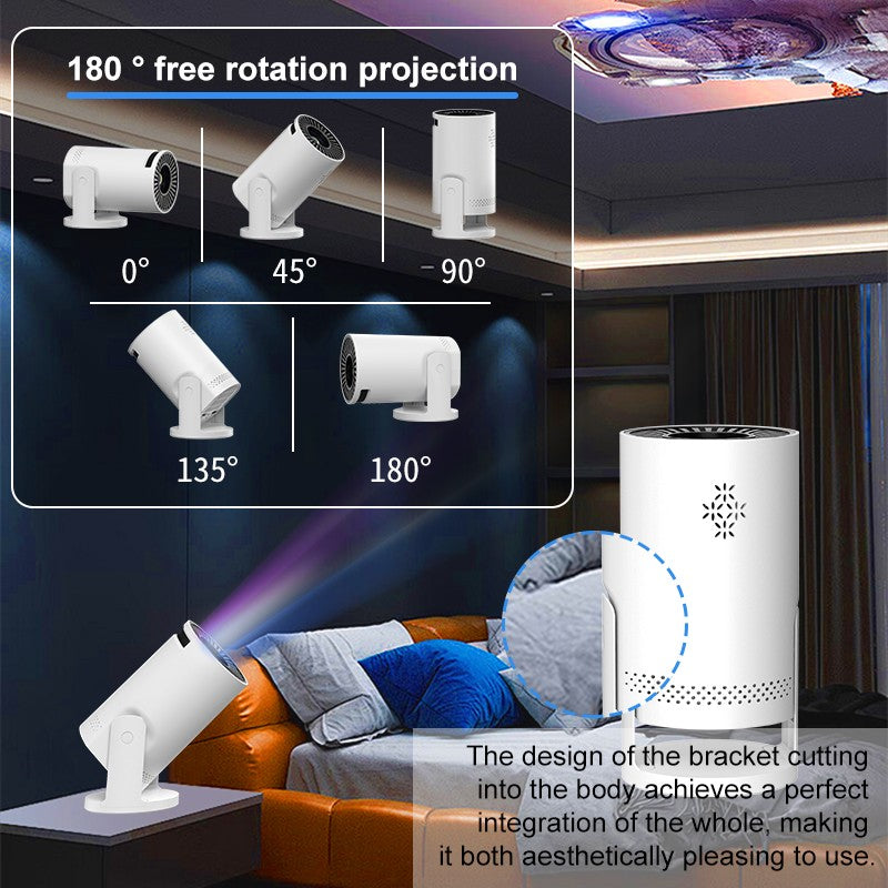 Mini projetor nativo 3D Som estéreo Console multifunções para exterior com Bluetooth Home Theater Cinema Projetores portáteis
