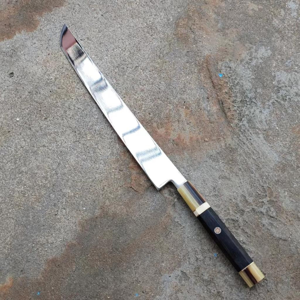 Faca de Sashimi Fio Único Sakimaru Cutelo de Chef Tynny para Fatiar Sushi Presunto Lâmina de Aço 10Cr15MoV Facas de Cozinha Feitas à Mão Messer