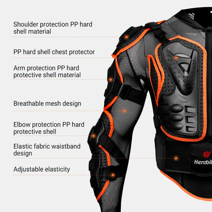 New Motorcycle Jackets Men's Full Body Armor Protection Jackets Motocross Enduro Racing Moto Protective Equipment Clothes S-4XL